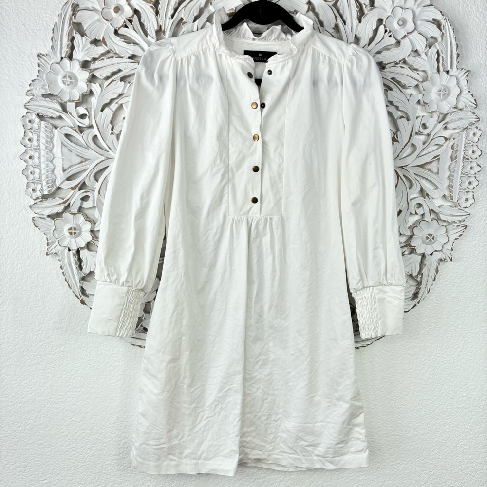 {Pomander Place} Tuckernuck White Claiborne Long Sleeve Dress, Size XS